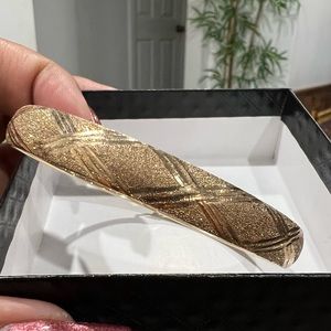 Large Beautiful Diamond Cut Bangle Bracelet, 10k